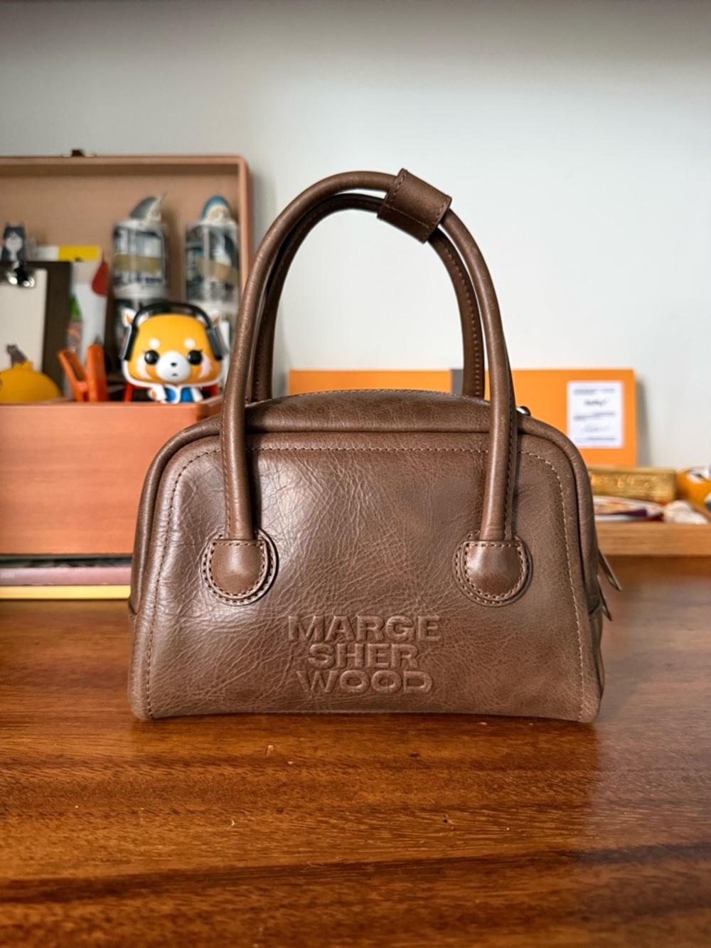 Marge Sherwood Soft Mini Tote Washed Brown Pull Up